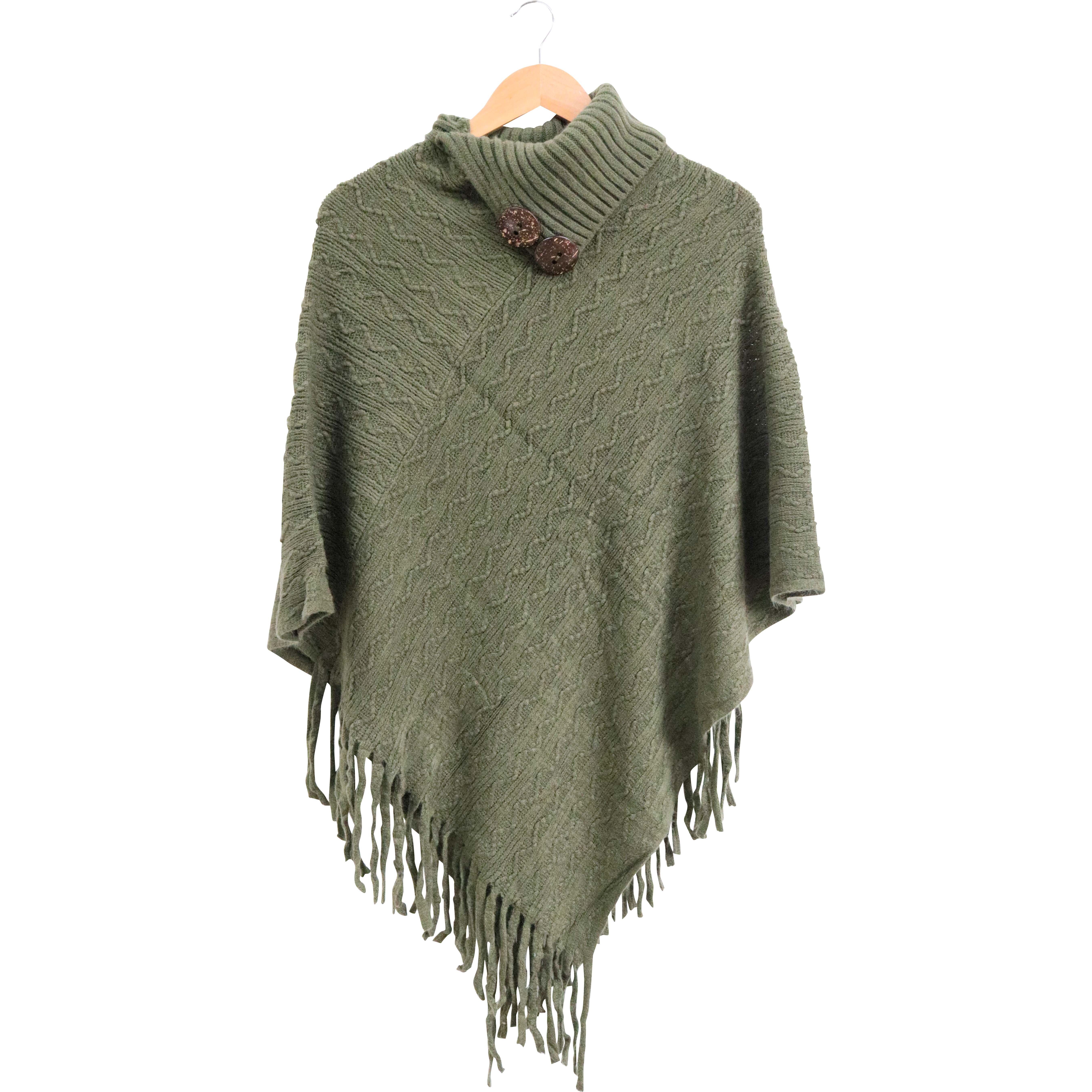 Knitted Poncho Isla Forest