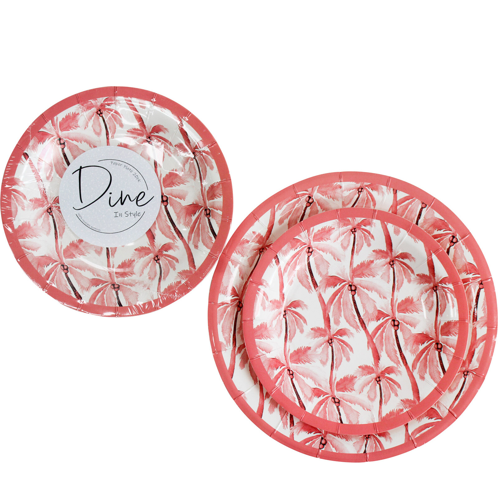 Paper Plate Set/20 Palms Sml