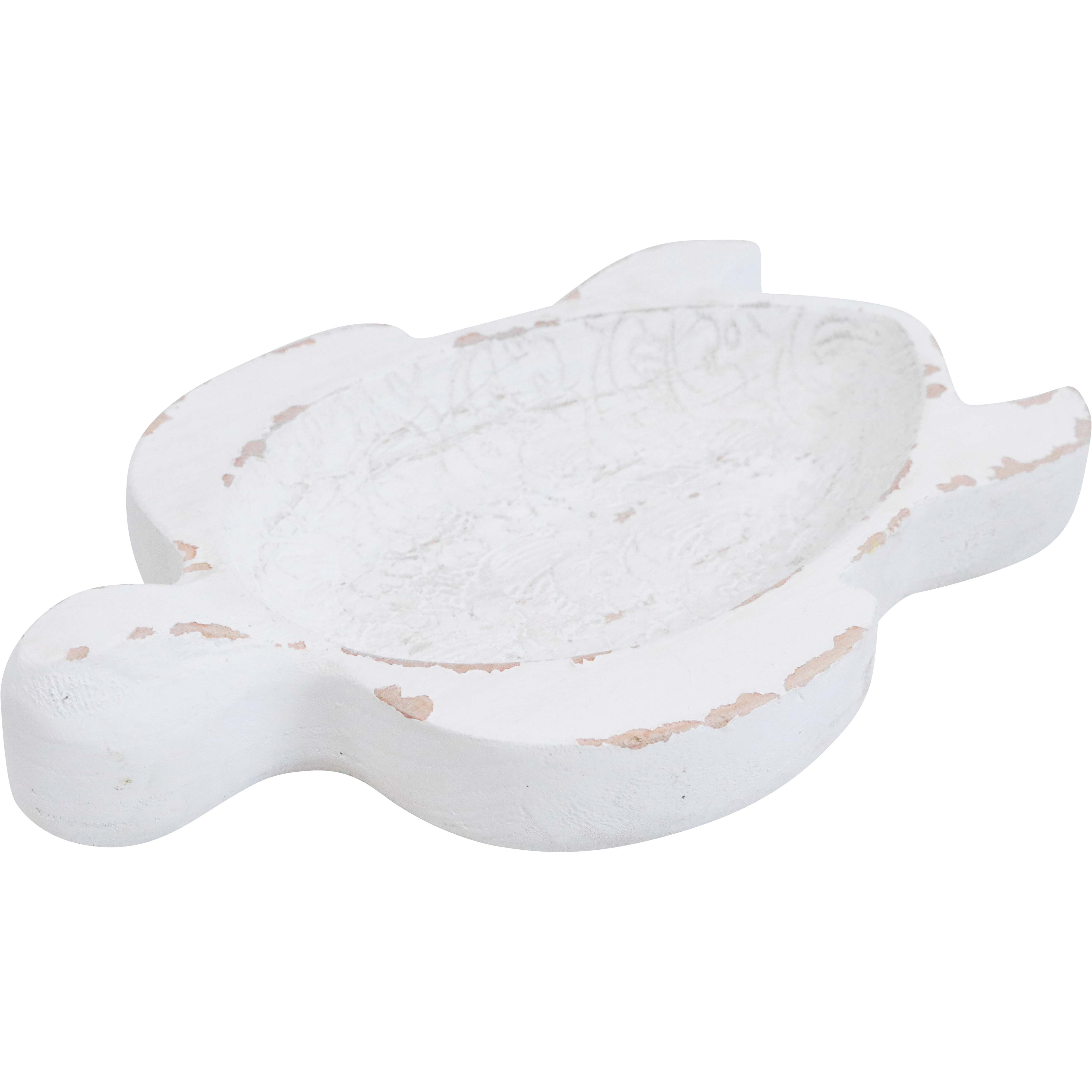 Turtle Bowl White Rustic