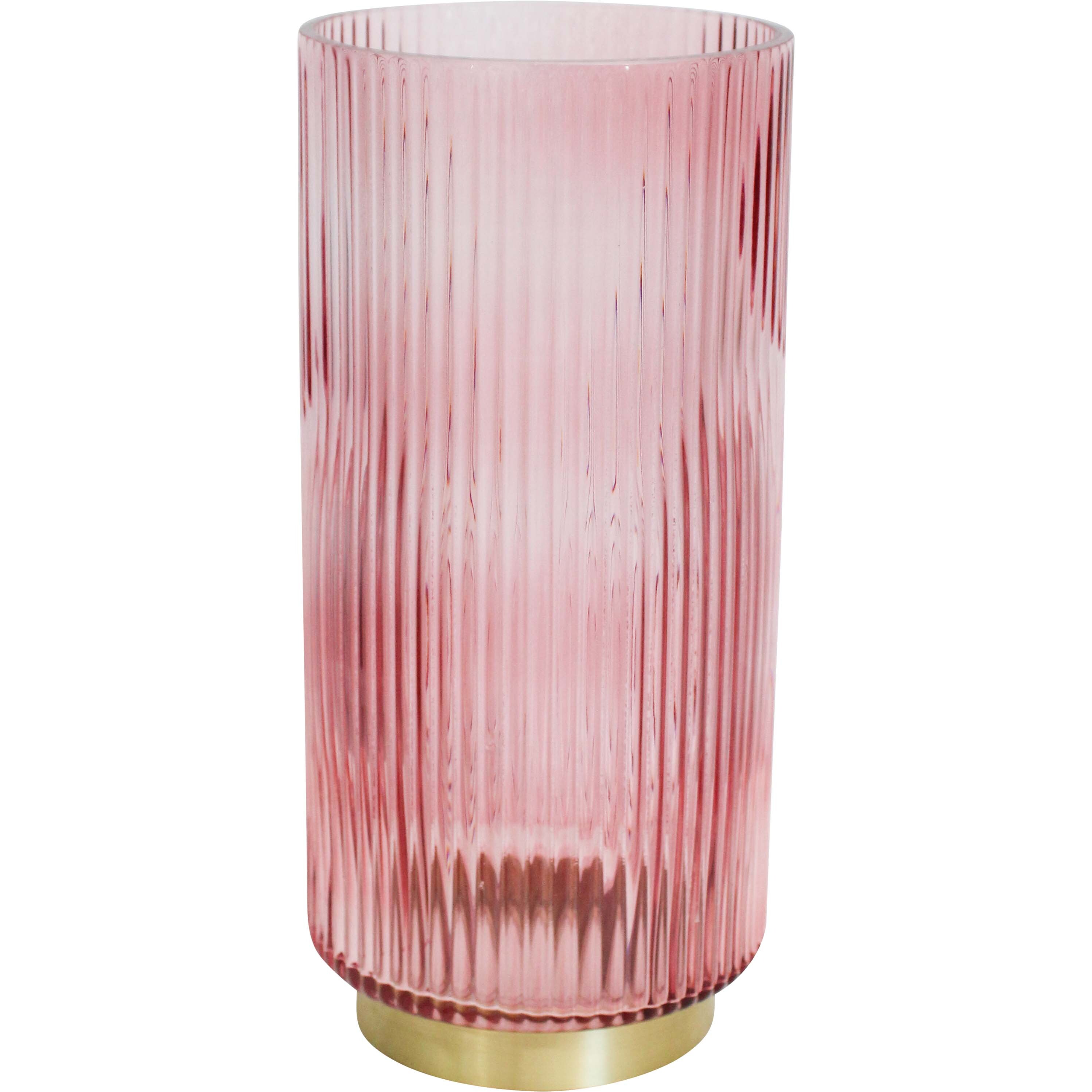 Vase Ribb Lrg Rhubarb