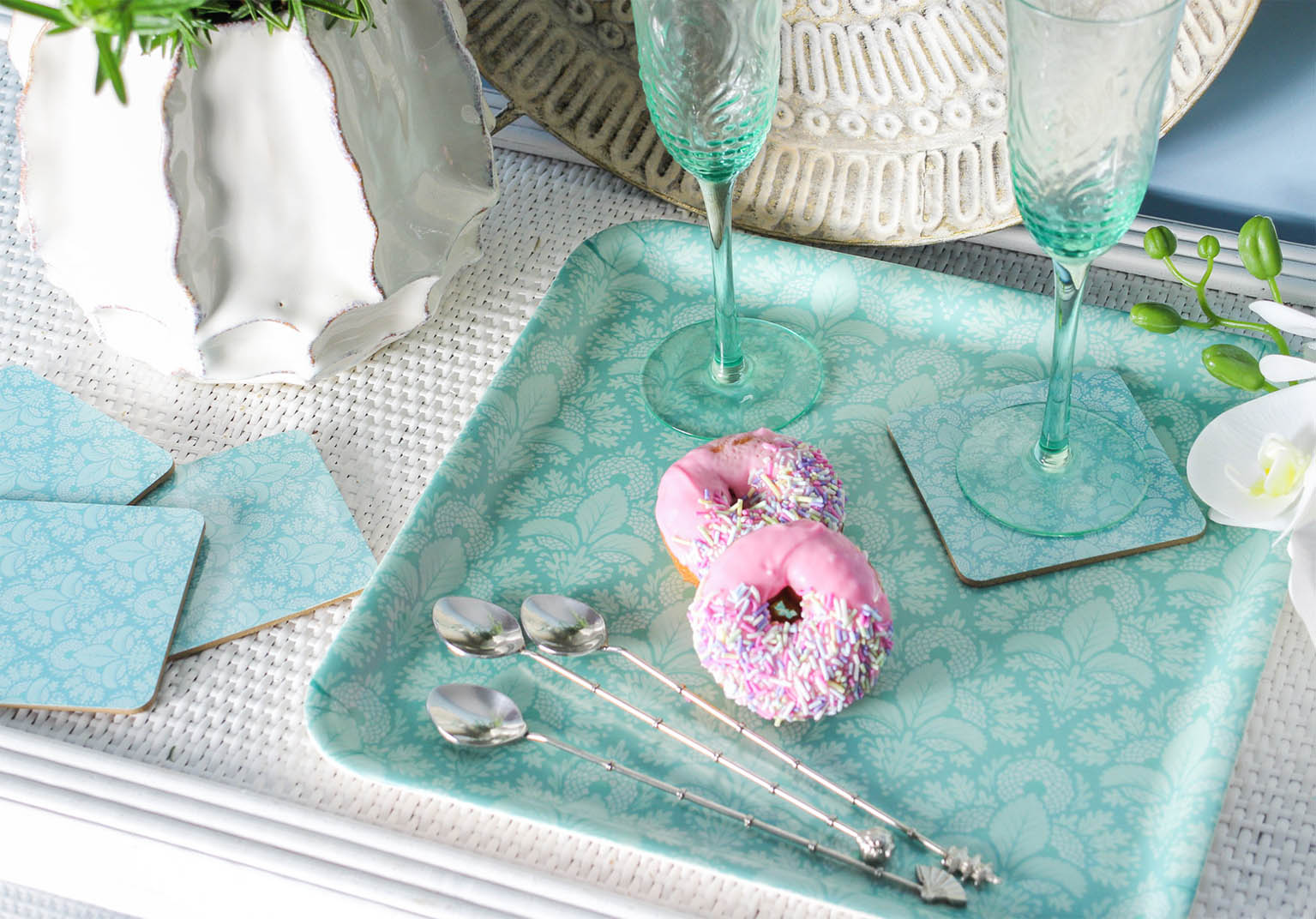 Tray Square Damask