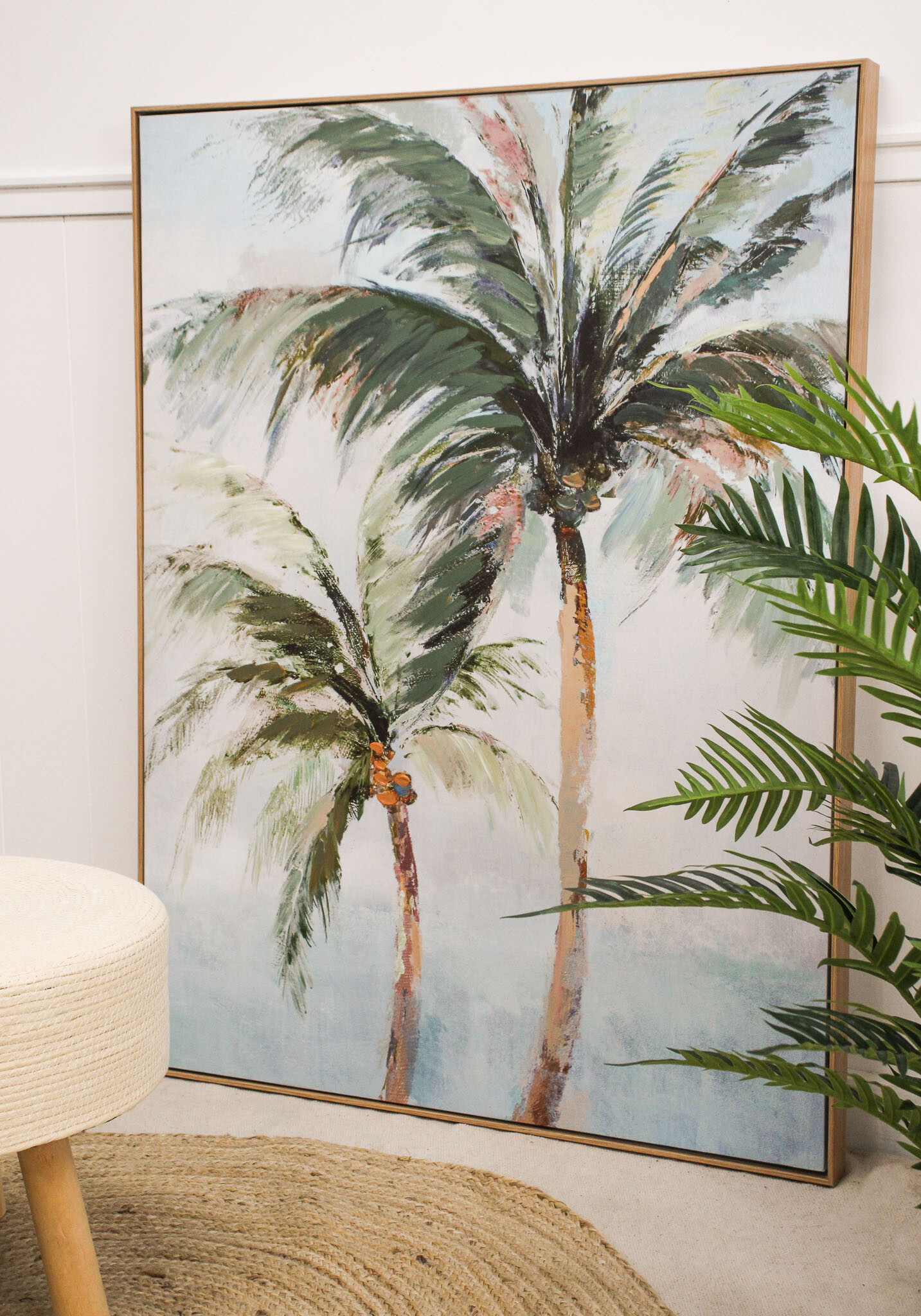 Framed Canvas Palm Pair