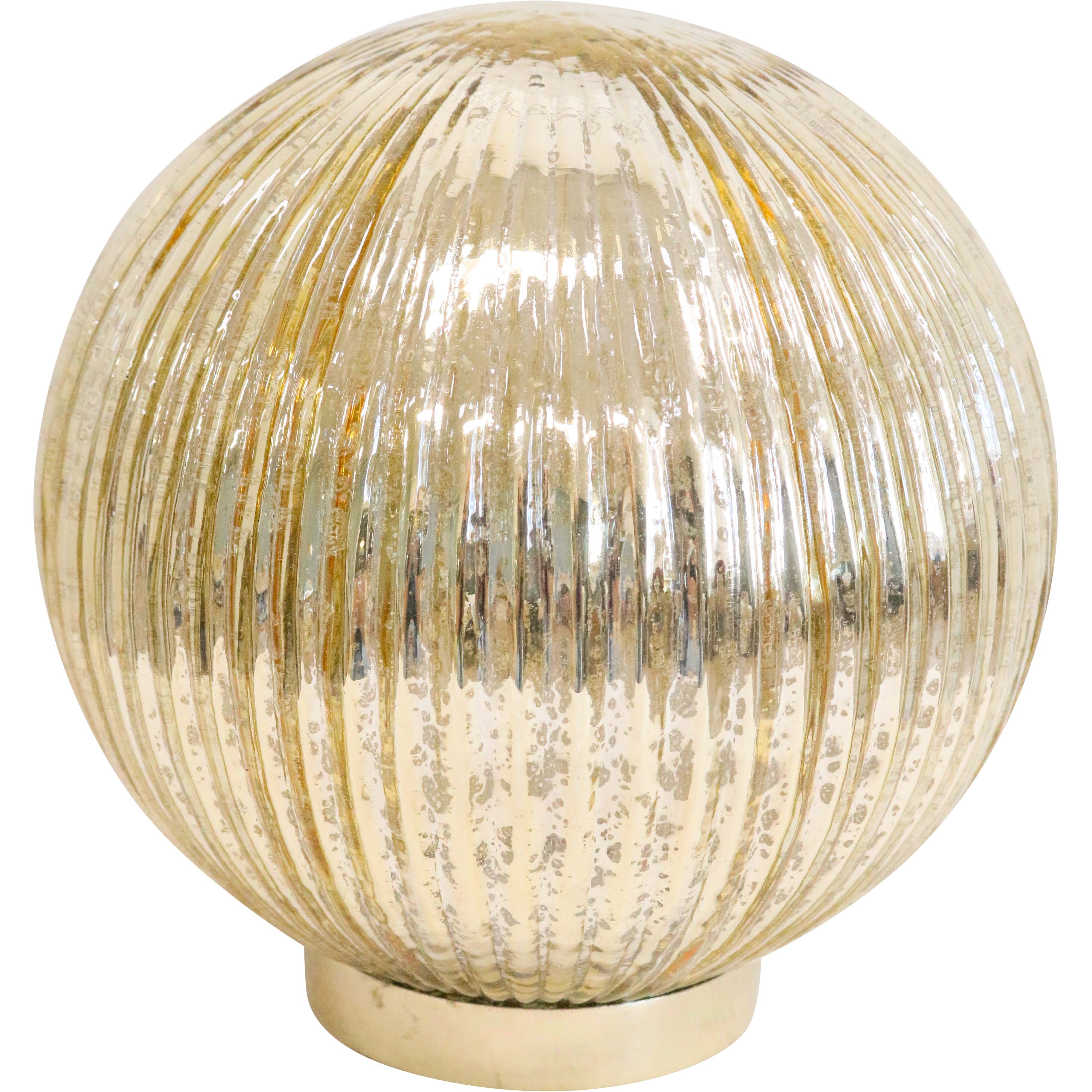 LED Glass Ball Gold Rib Med