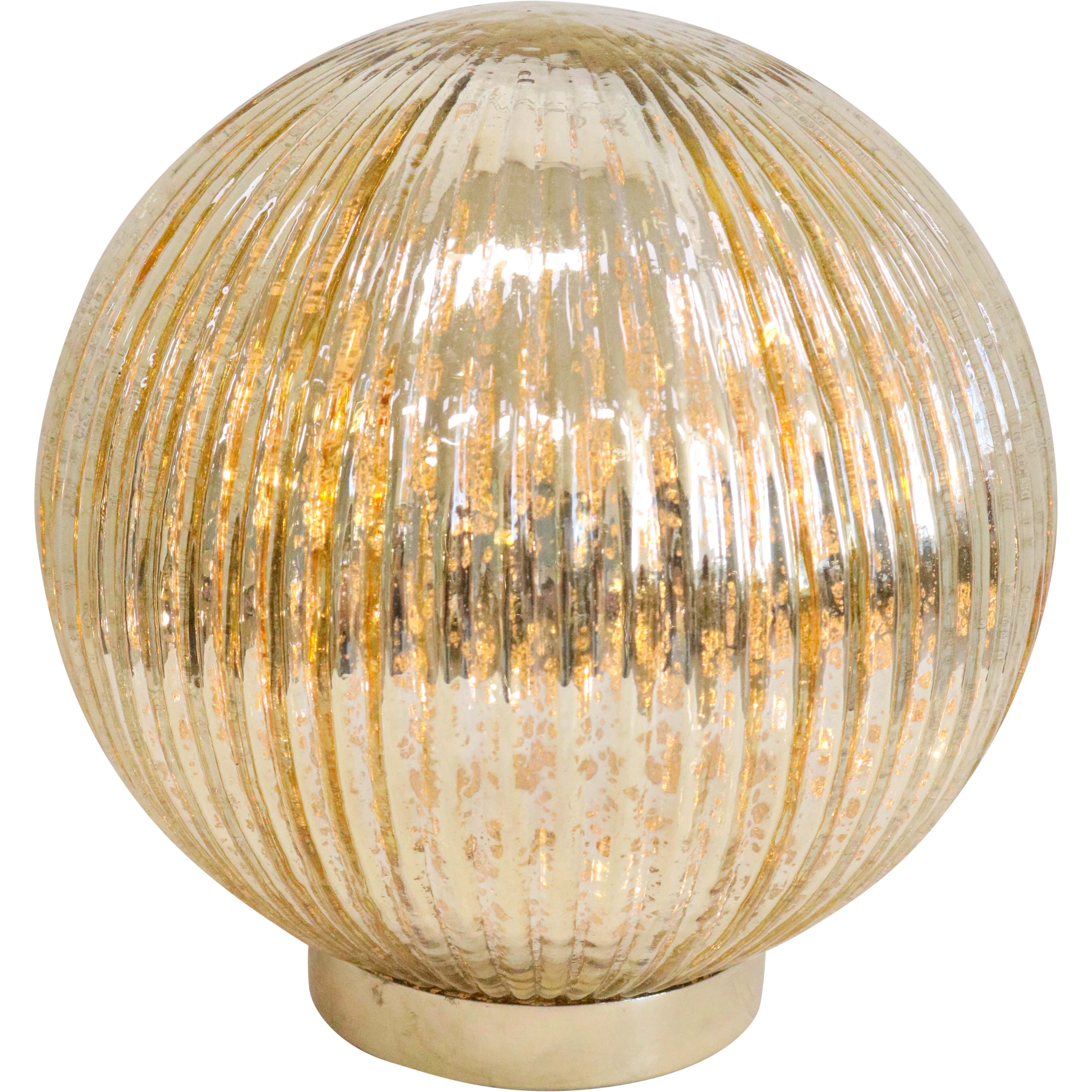 LED Glass Ball Gold Rib Med