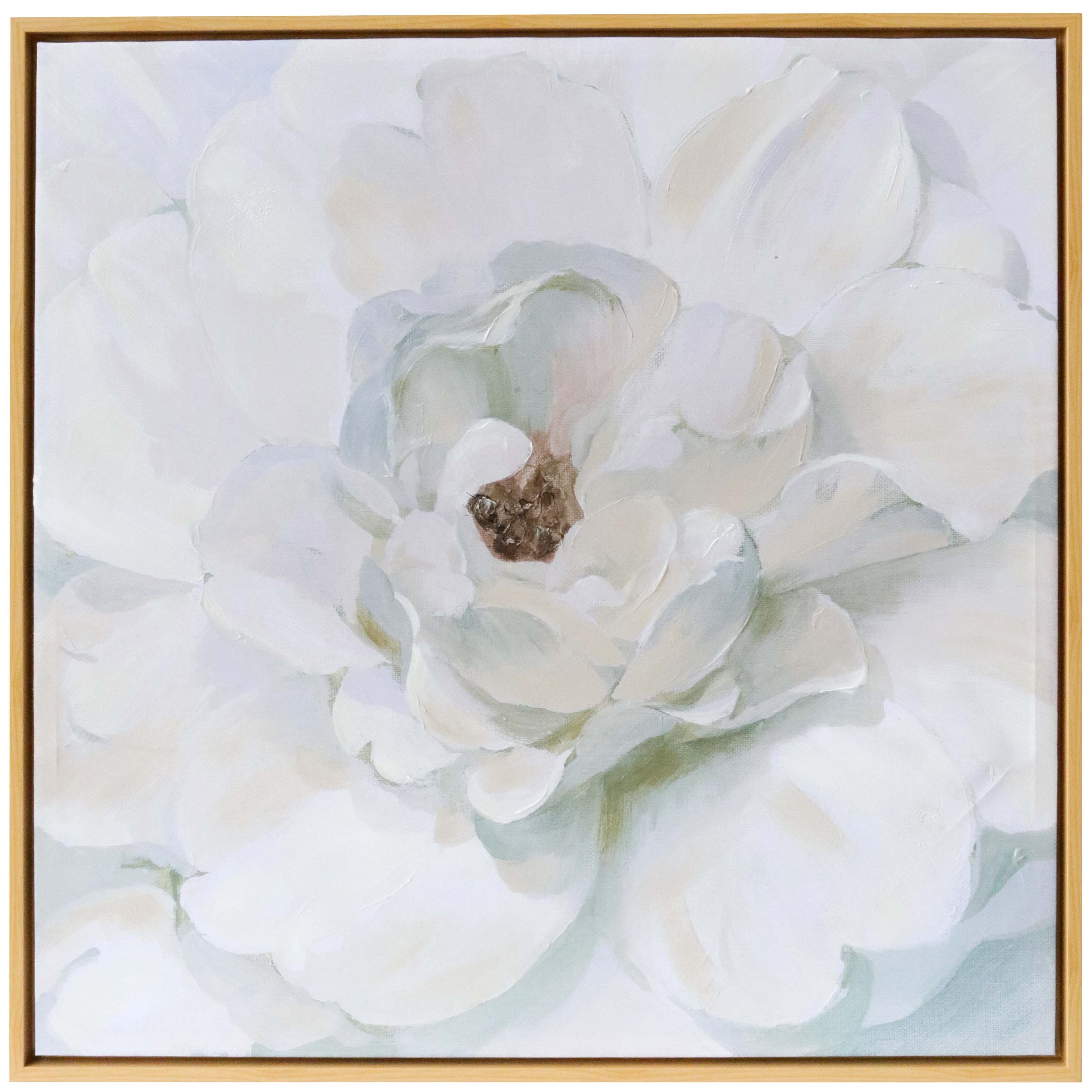 Framed Canvas Neutral Peony