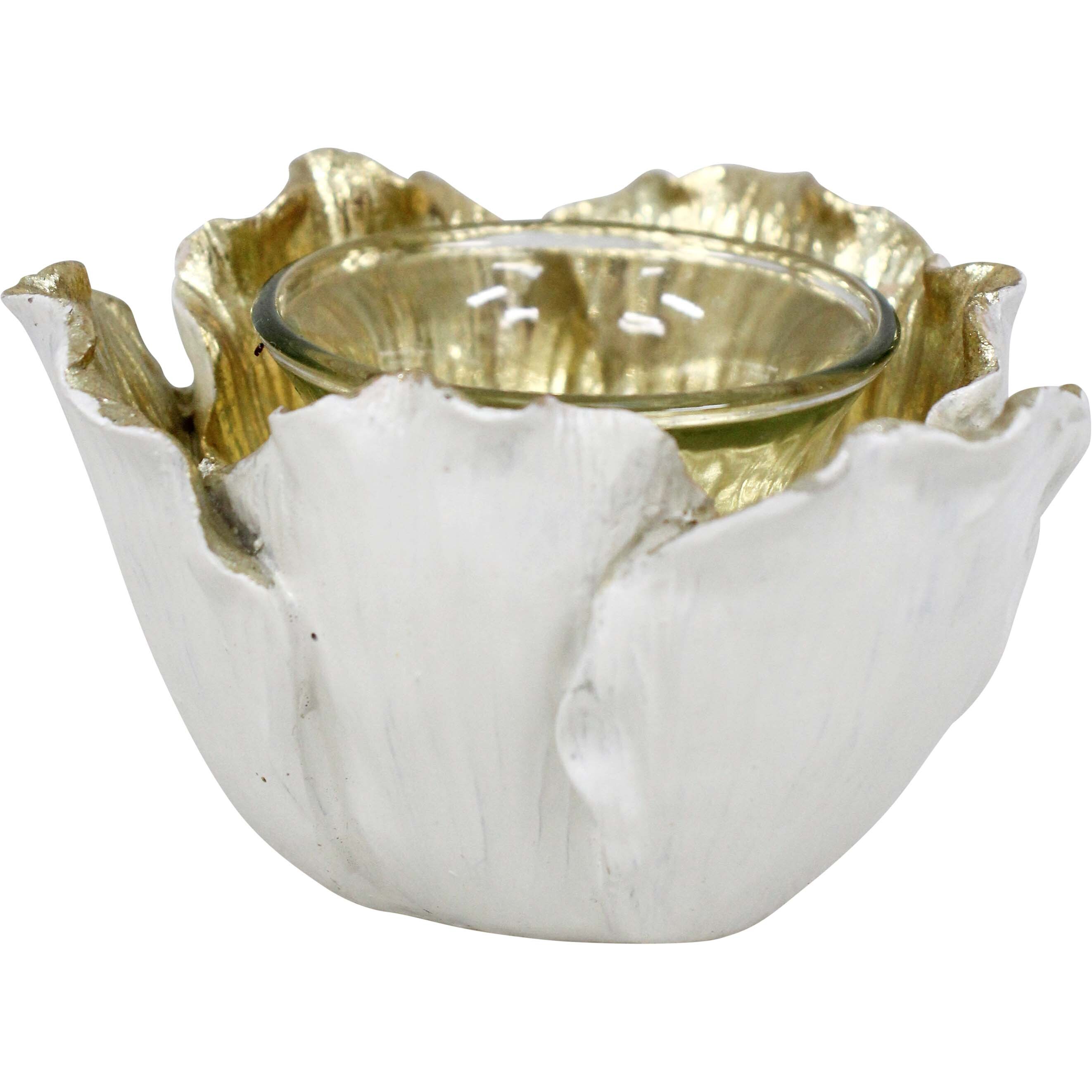 Flower Tealight Holder White