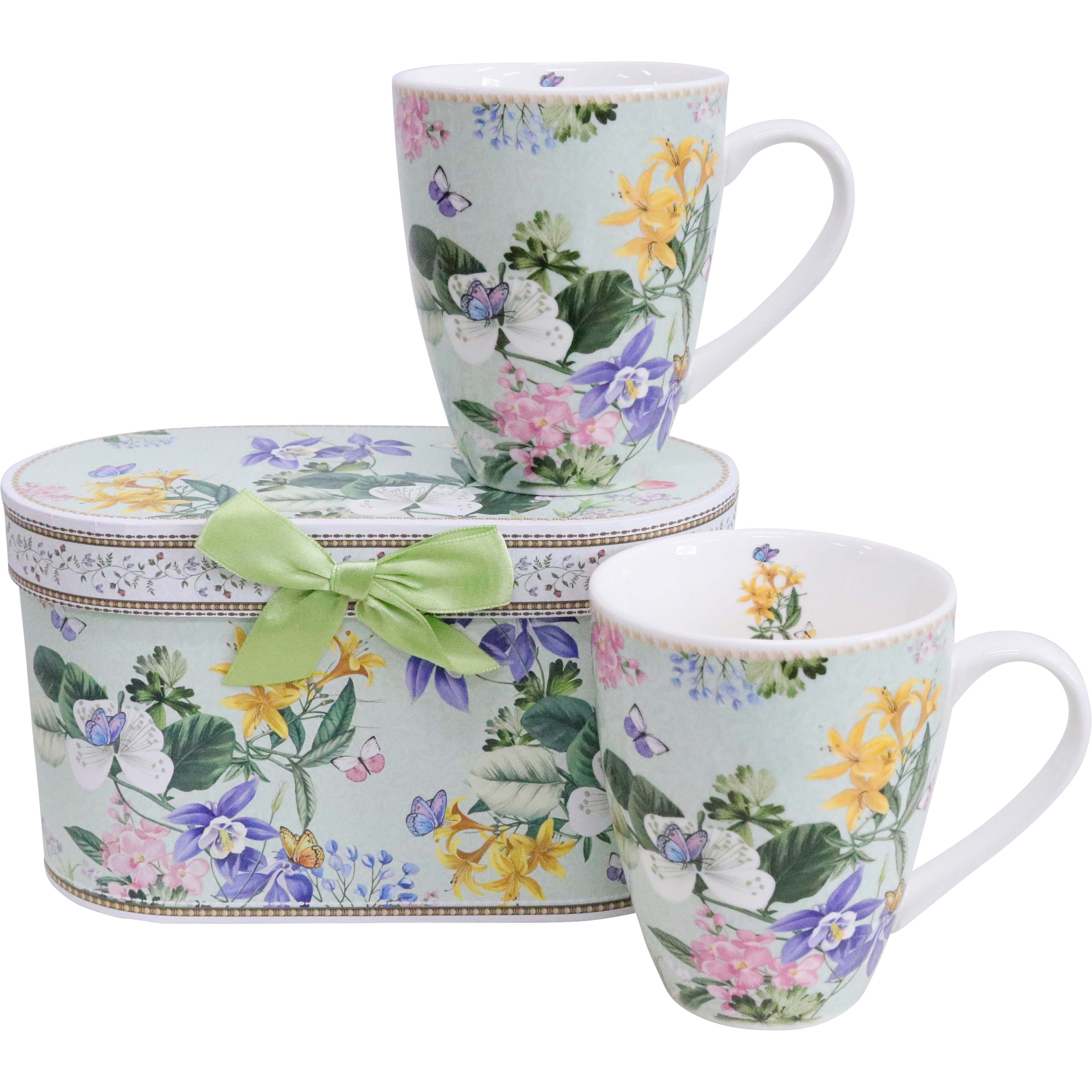 Teacups S/2 Garden Florals