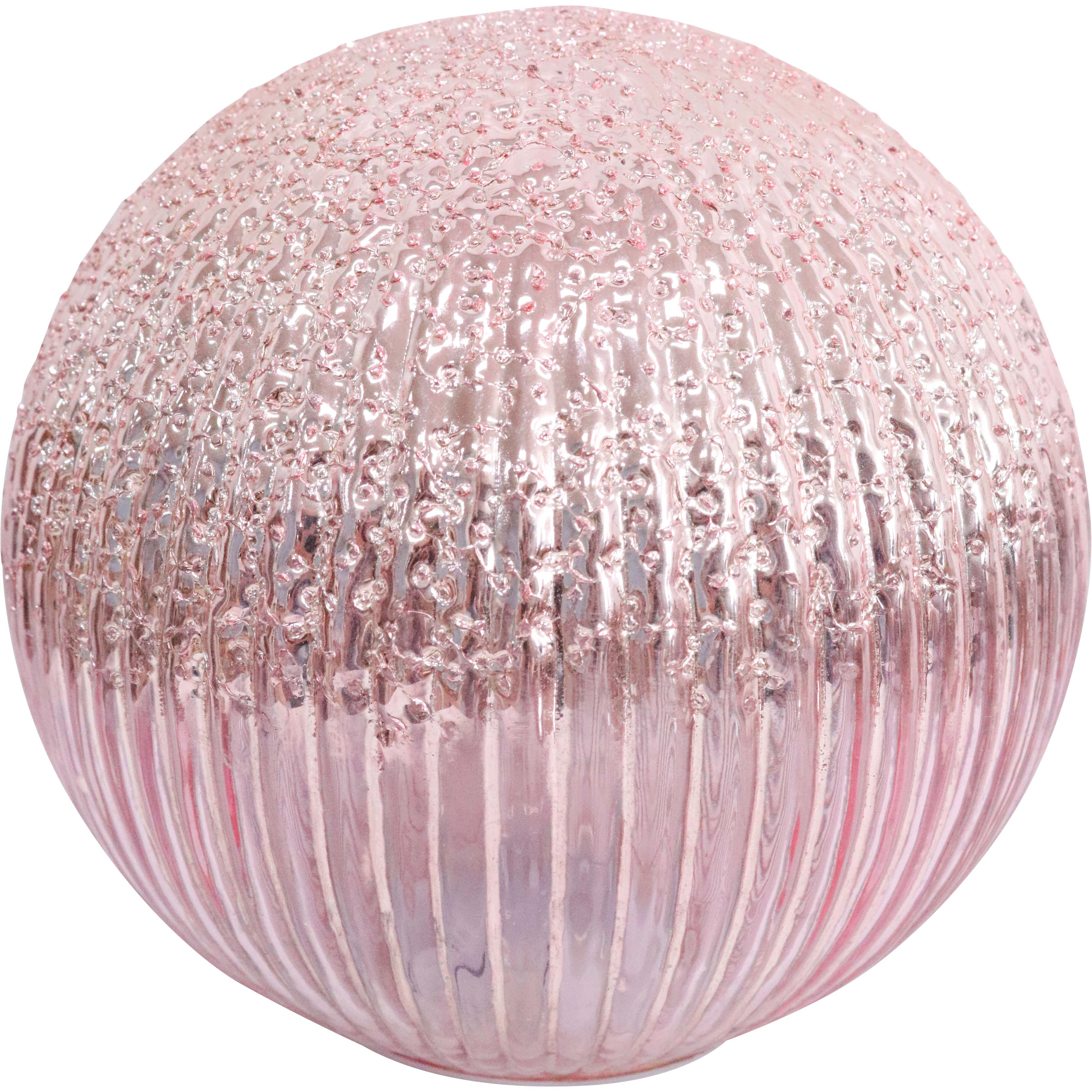 LED Glass Ball Glimpse of Pink Med