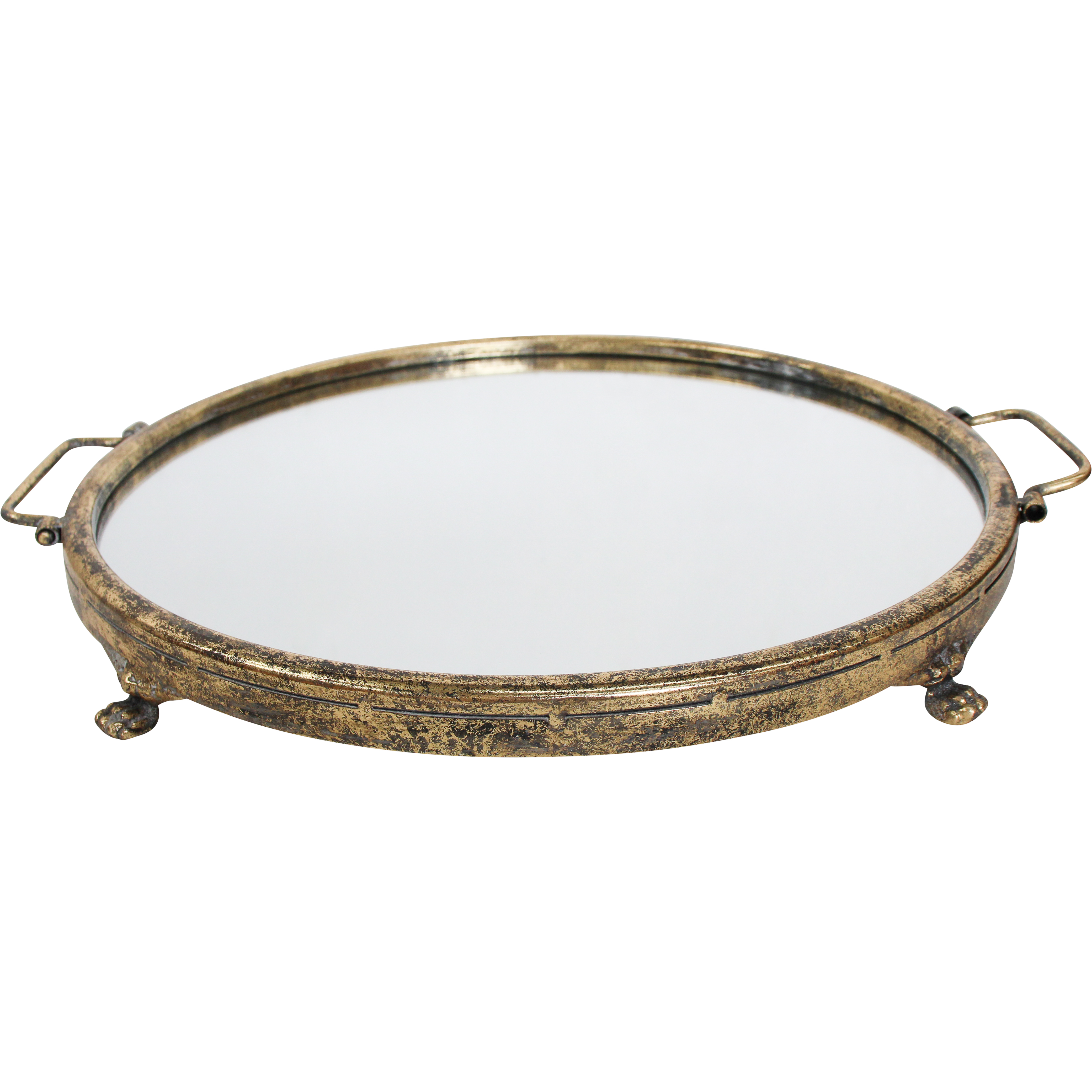 Metal Mirror Tray Round