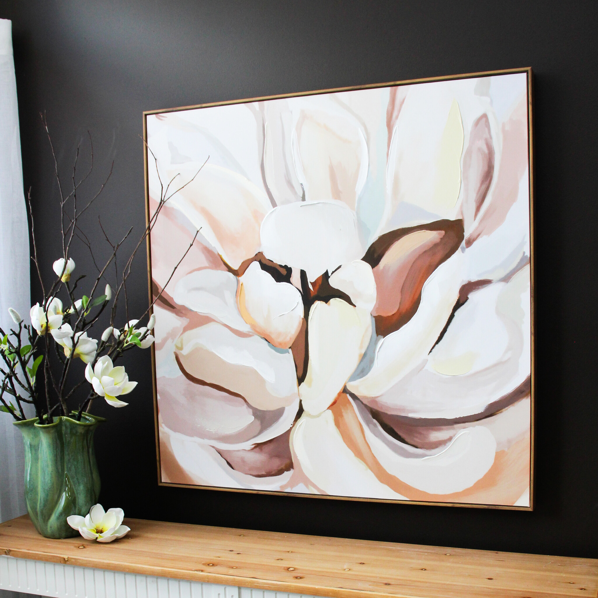 Framed Canvas Modern Flower