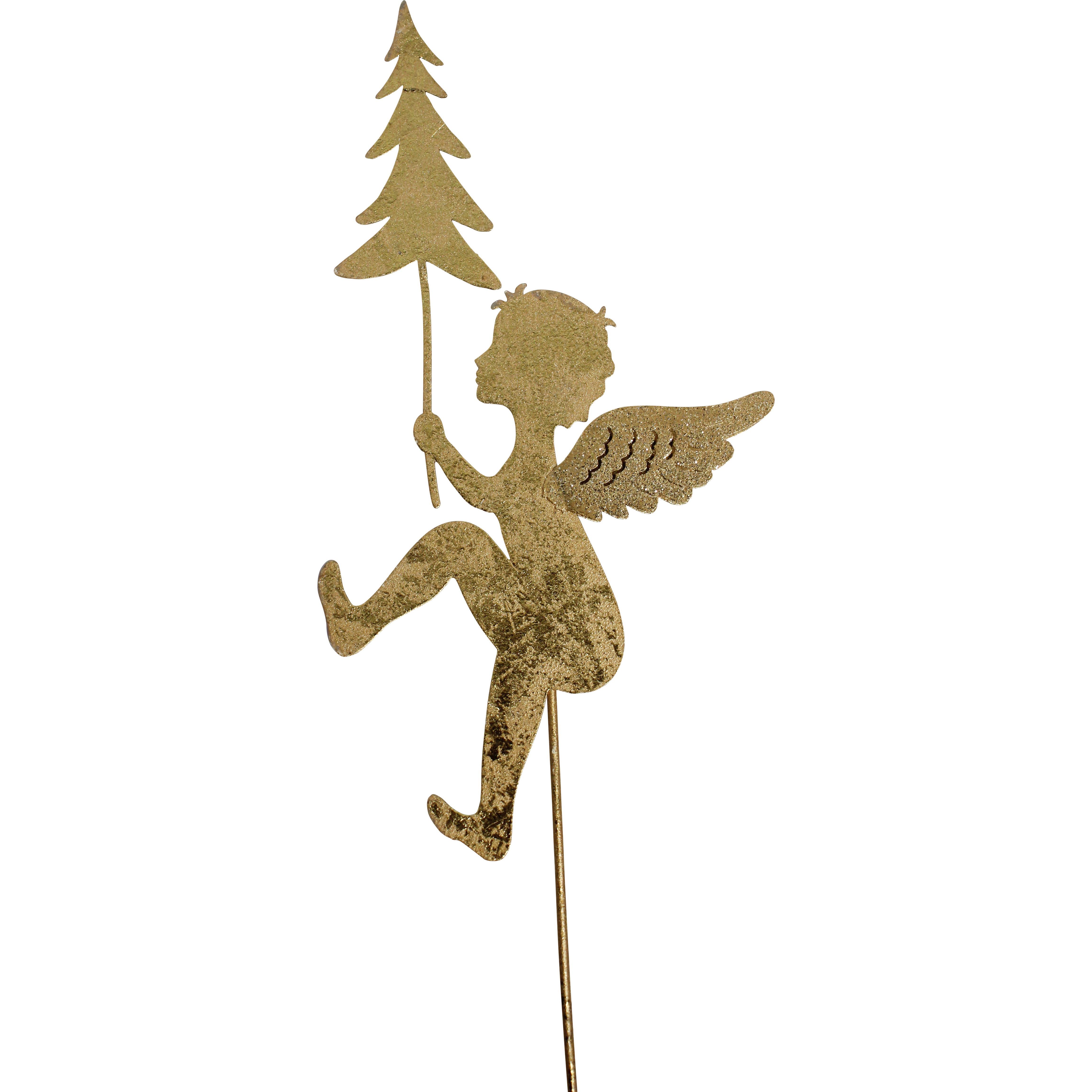 Pot Stake Cherub Gold Tree